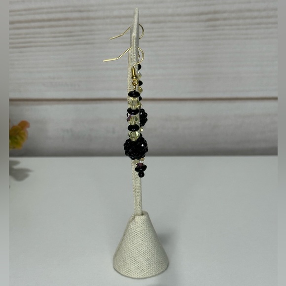 Handmade Black Orb Earrings - Picture 3 of 8